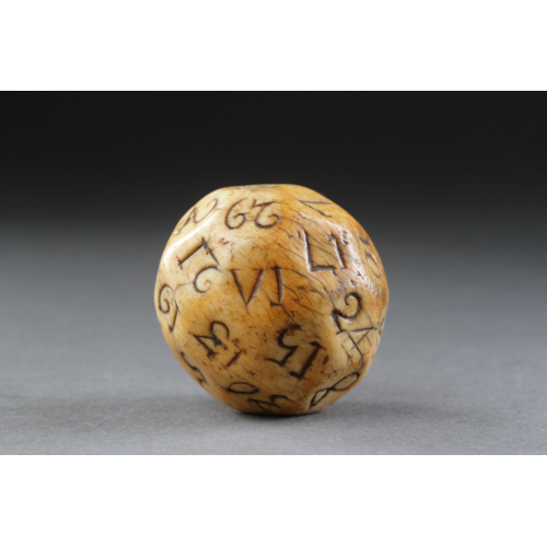 An Early British Sailors Walrus Ivory Teetotum Ball Numbered 1 - 32 on Faceted Sides
